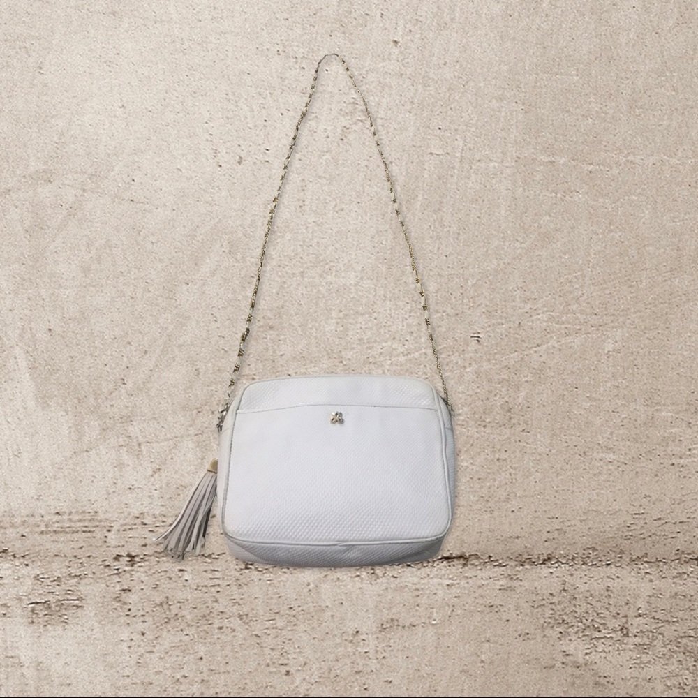 Vintage Jay Herbert New York Leather White Shoulder Bag, OS